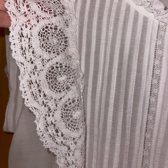 Zadig Voltaire Womens Top Size Medium White Drawstring Waist Ruffle Trim - Picture 5 of 9